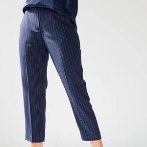 Aritzia Conan Dress Pants/Trousers - Navy Blue with Pinstripes
